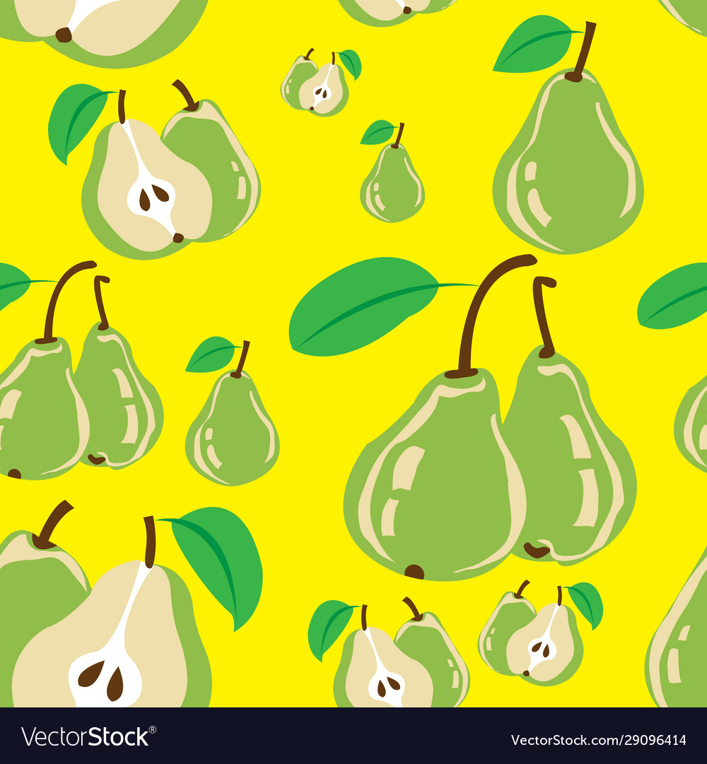 Pear seamless pattern vector image Pear seamless pattern
