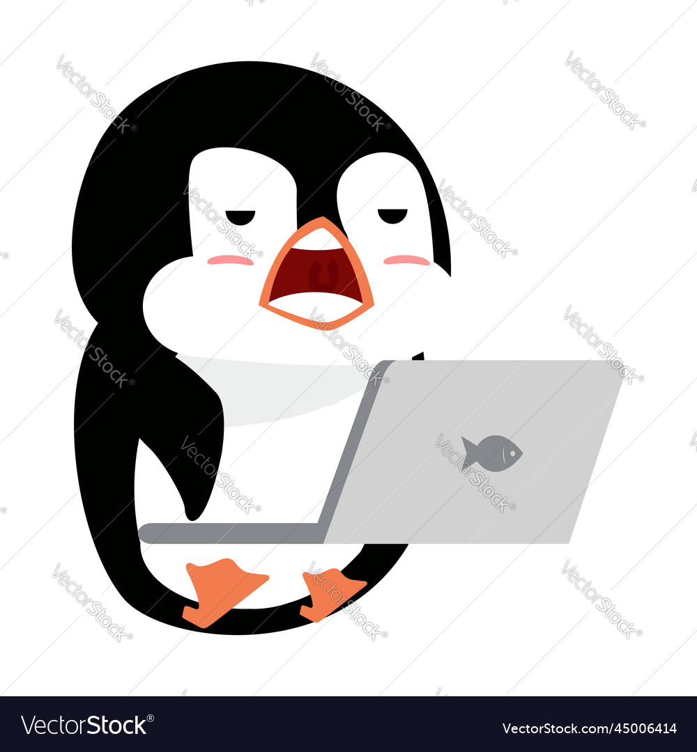 Penguin with notebook cartoon Royalty Free Vector Image