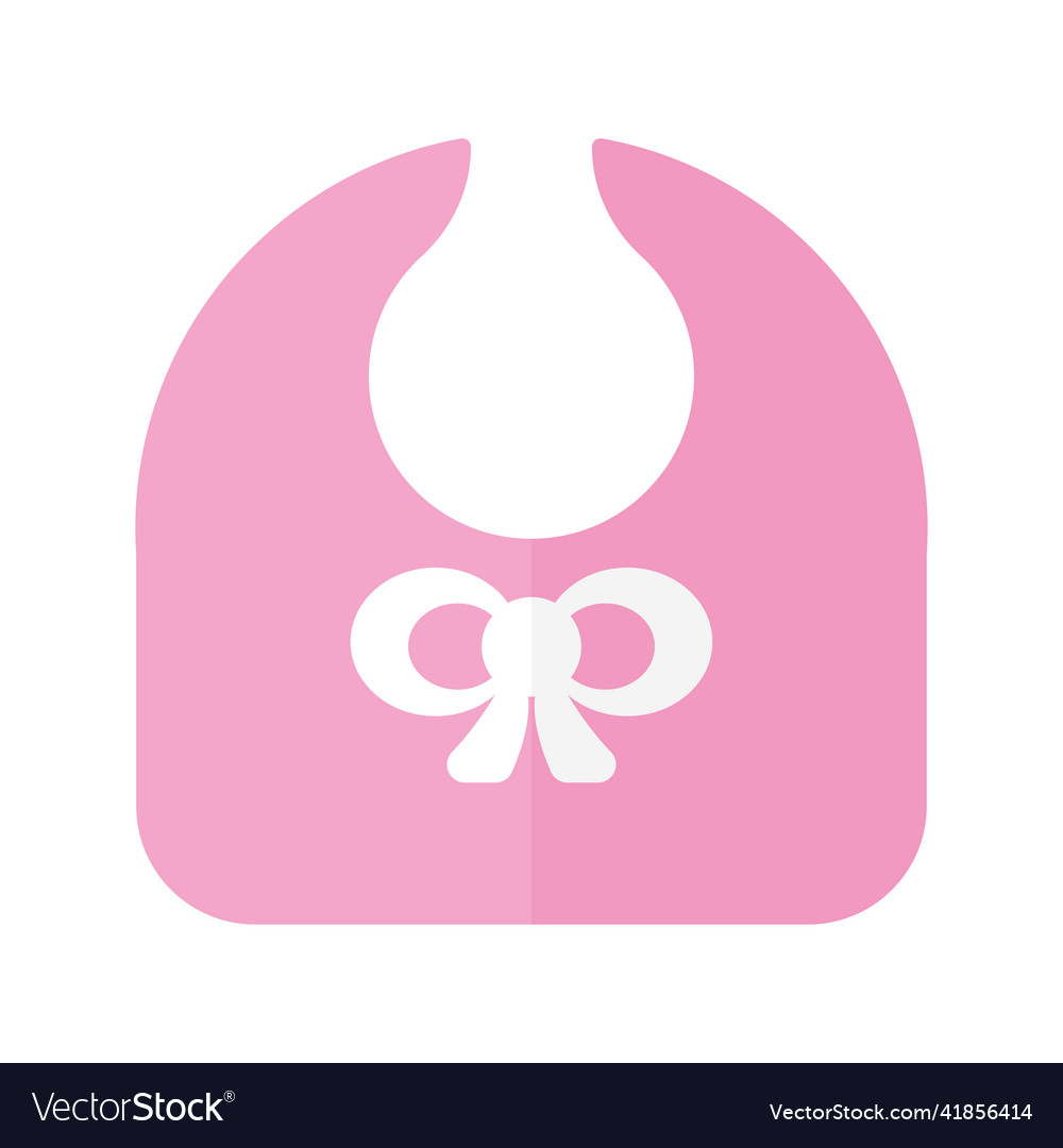 Pink baby bib Royalty Free Vector Image - VectorStock