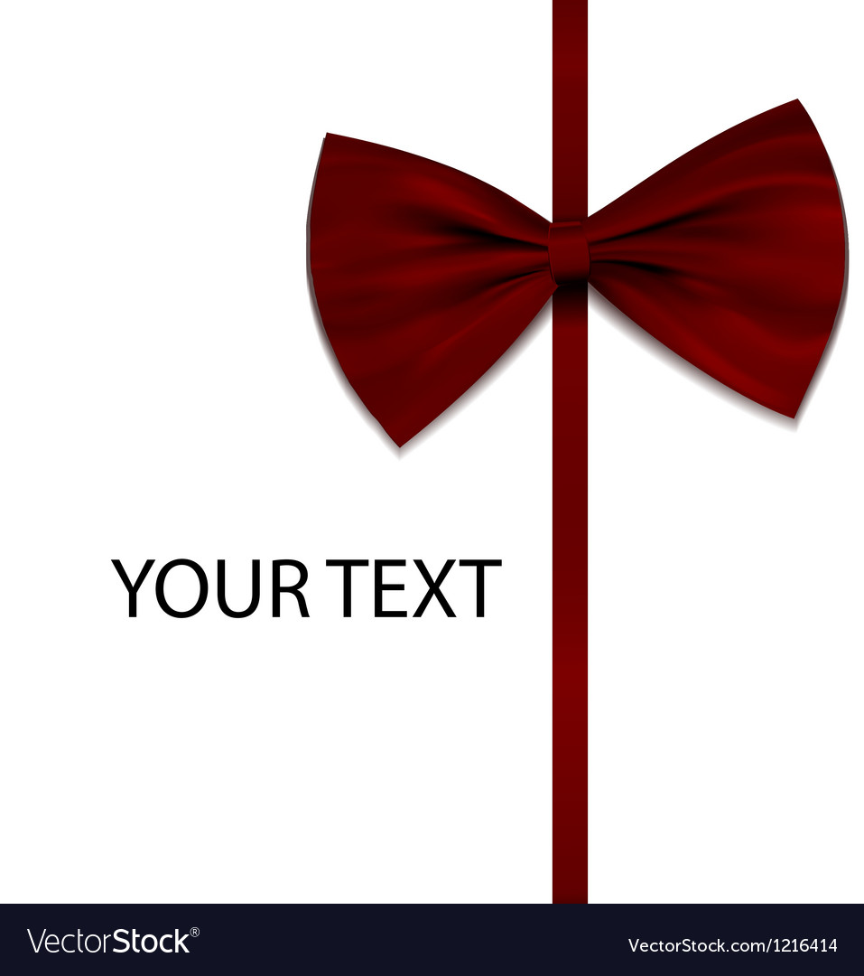 Red bow on ribbon with sample text