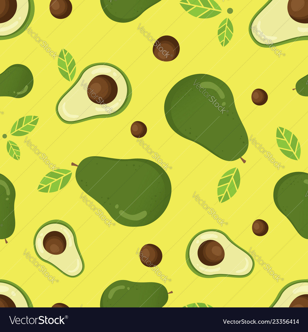 Seamless pattern with avocado