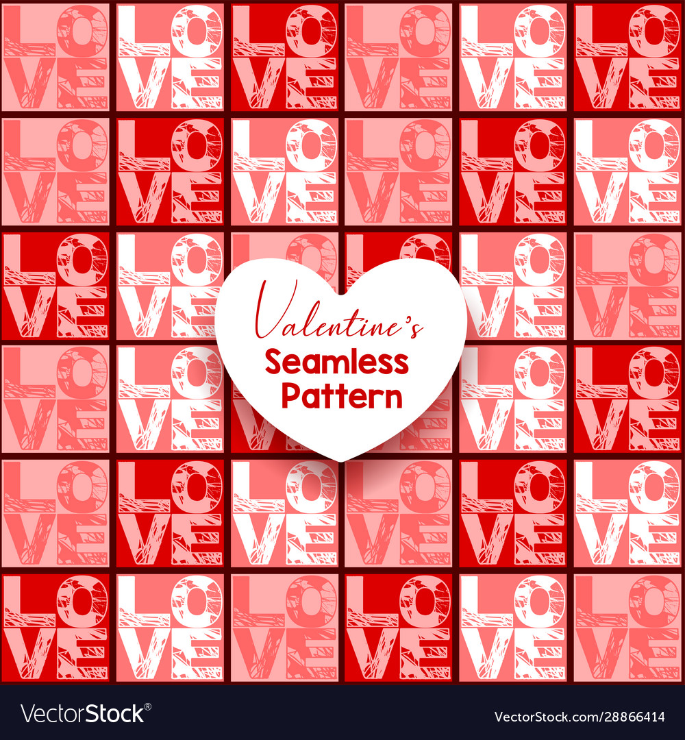 Set abstract heart seamless pattern background Vector Image Set abstract heart seamless pattern background