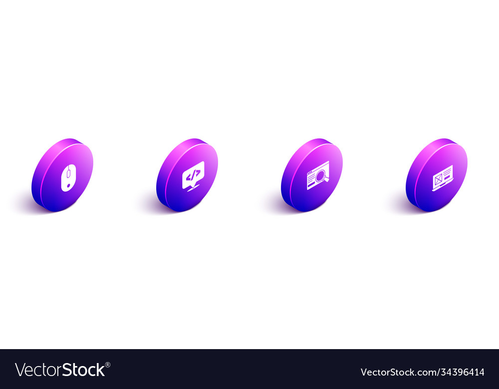 Set isometric computer mouse front end