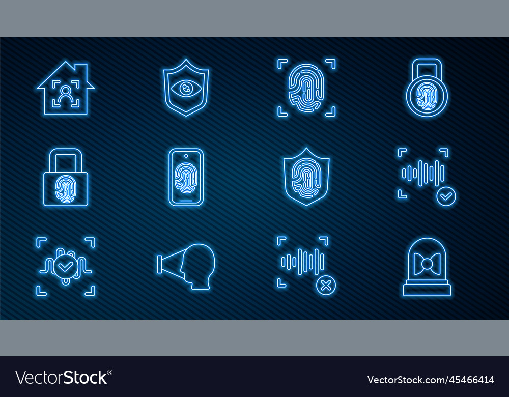 Set line motion sensor voice recognition vector image Set line motion sensor voice recognition