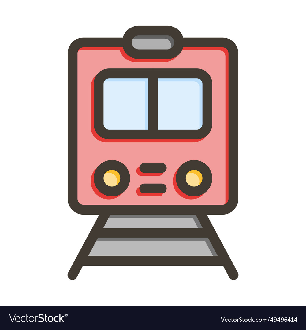 Train station thick line filled colors icon