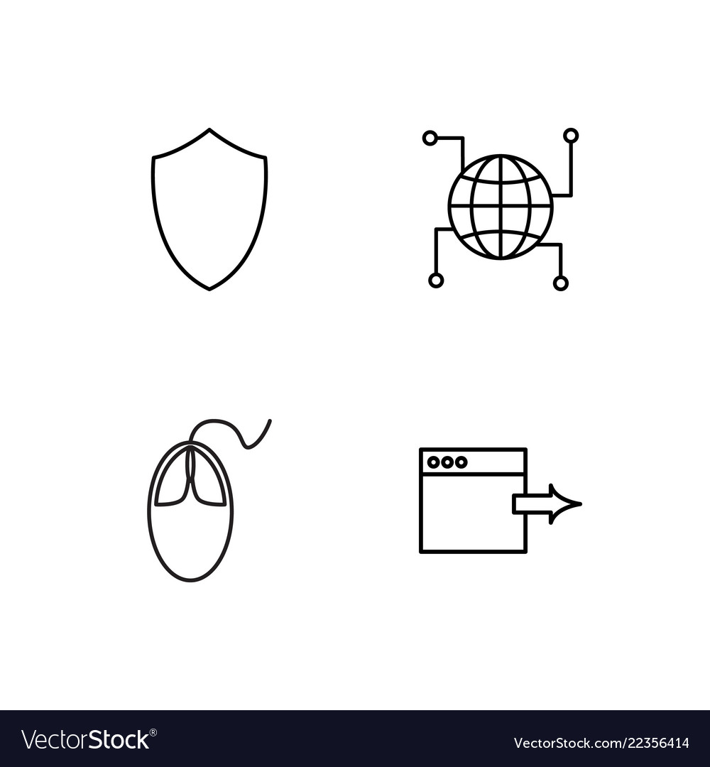 Web simple outlined icons set