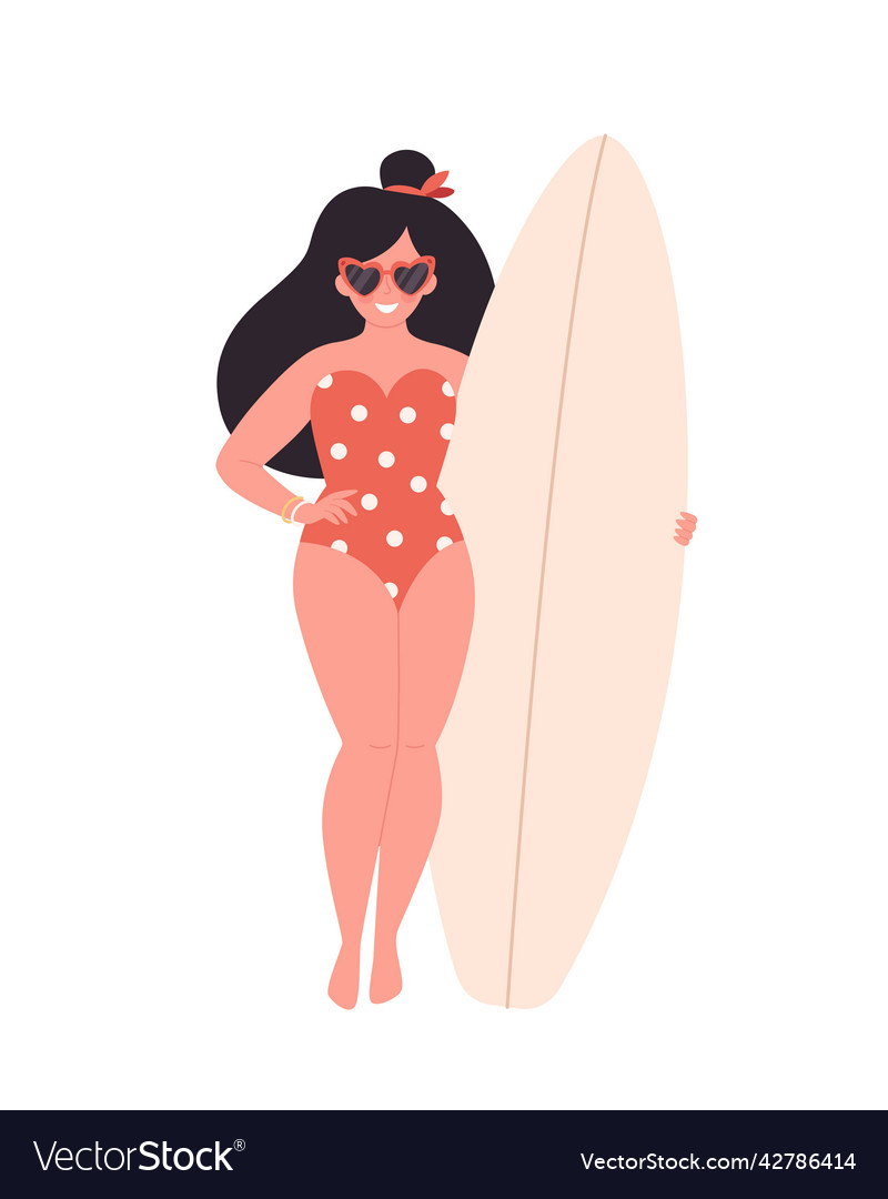 Woman with surfboard summer activity summertime