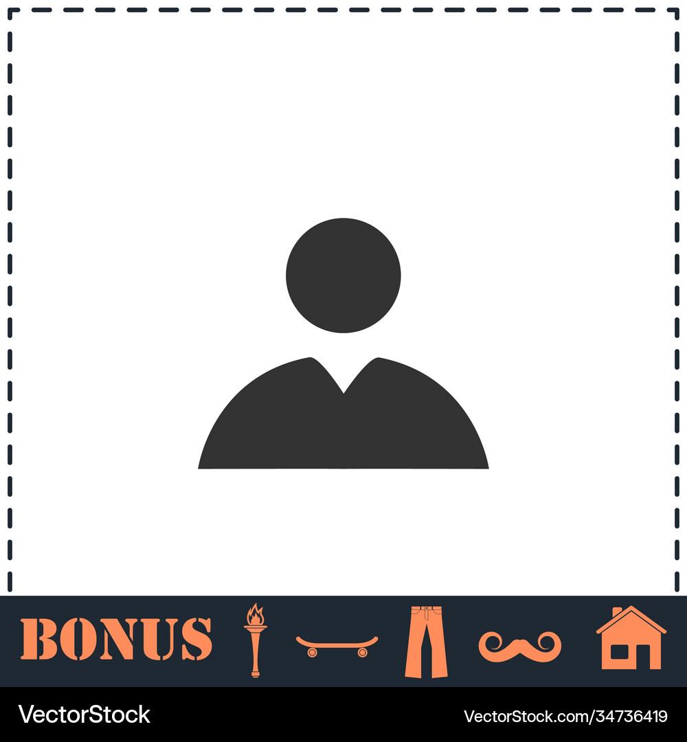 Avatar icon flat Royalty Free Vector Image - VectorStock