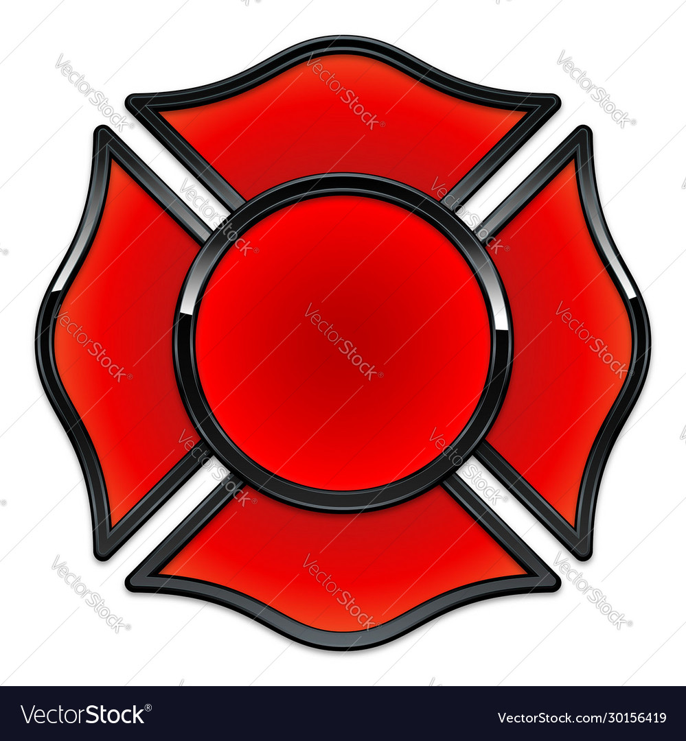 Blank fire department logo base red and black Vector Image