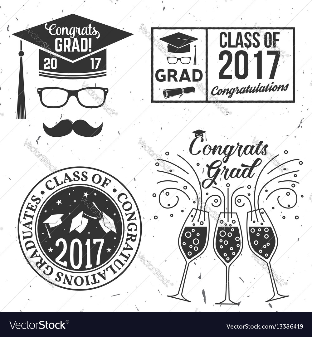 Class of 2017 badge Royalty Free Vector Image - VectorStock