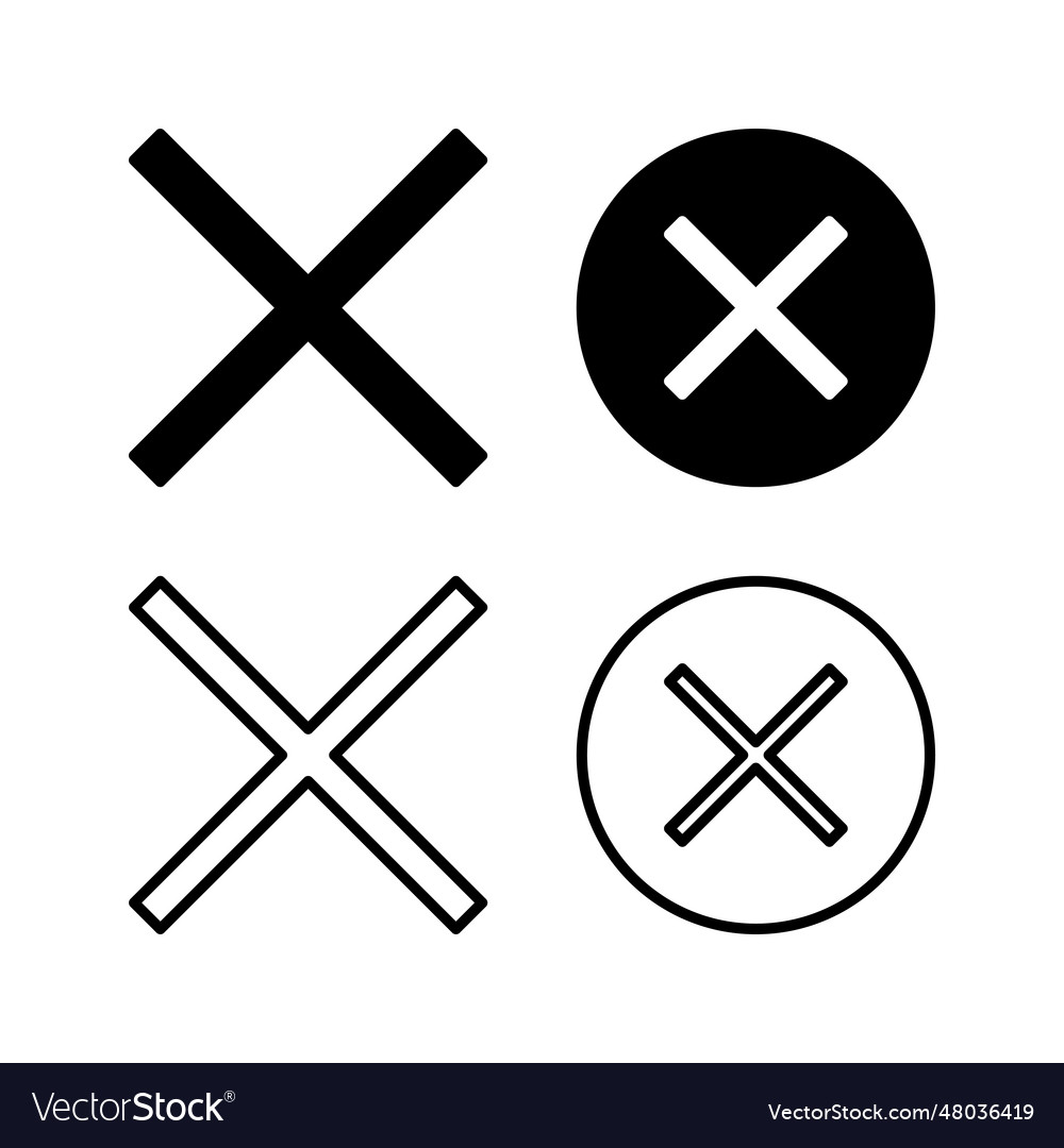 Close icon delete remove cancel exit symbol Vector Image Close icon delete remove cancel exit symbol