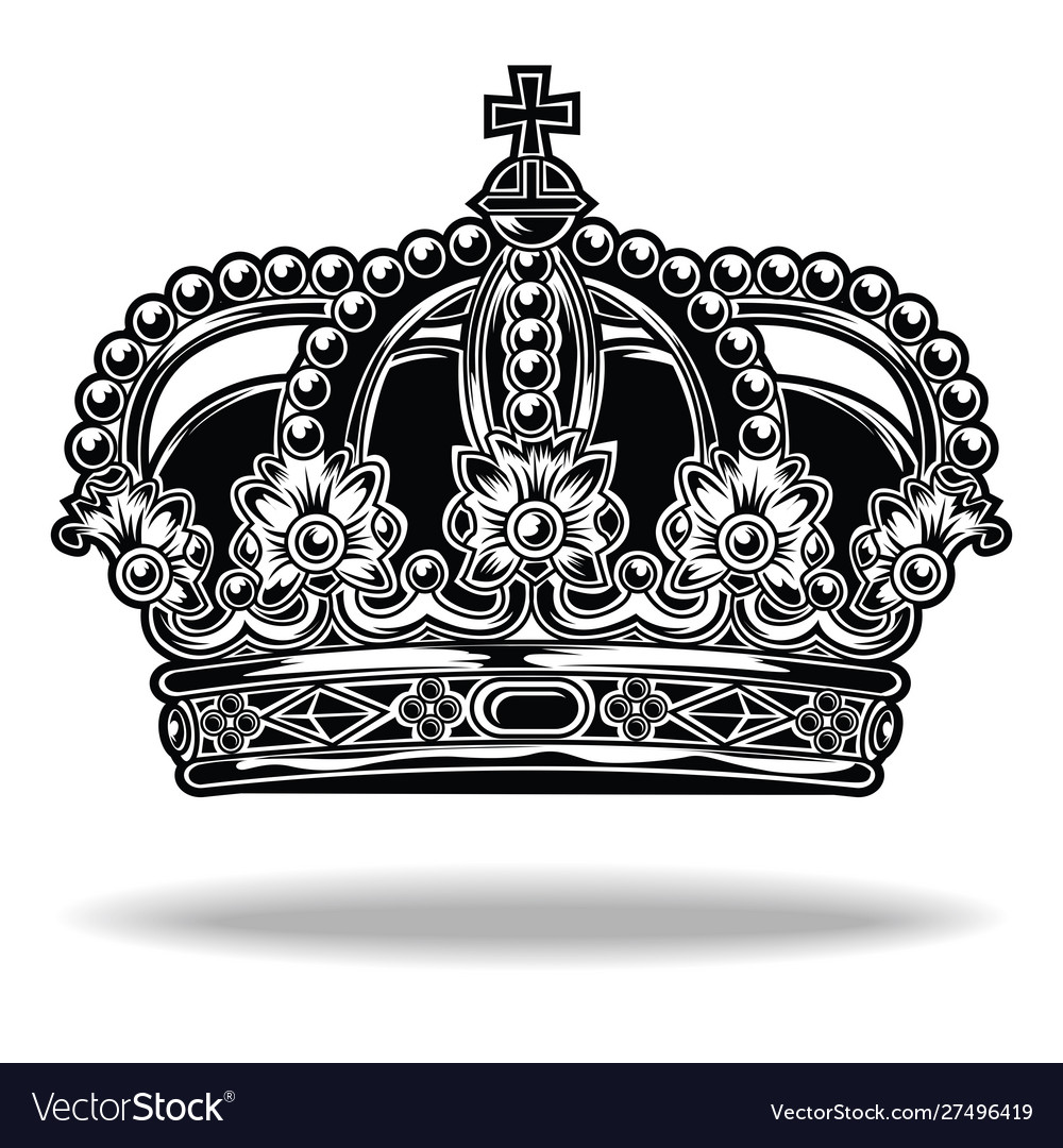 Crown black and white king queen 22 Royalty Free Vector