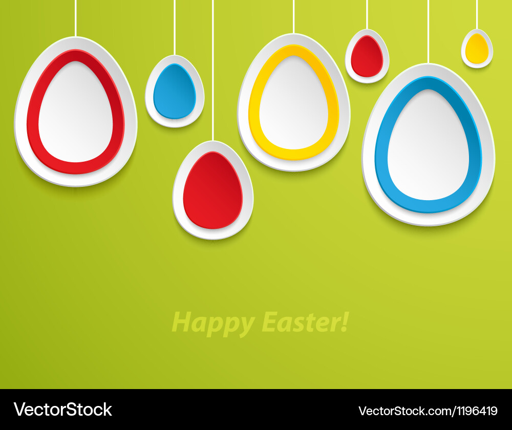 Hanging easter eggs Royalty Free Vector Image - VectorStock