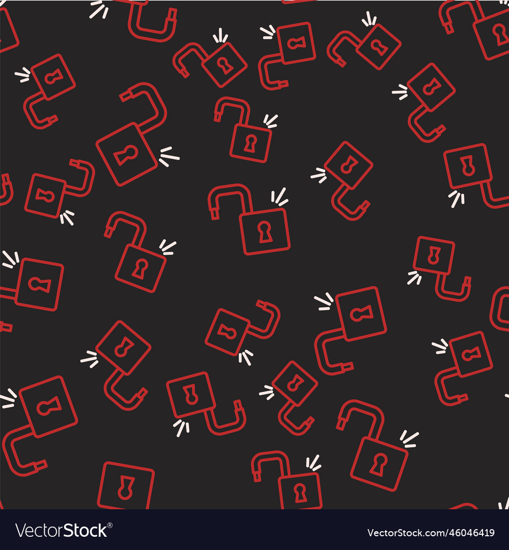Line open padlock icon isolated seamless pattern Vector Image Line open padlock icon isolated seamless pattern