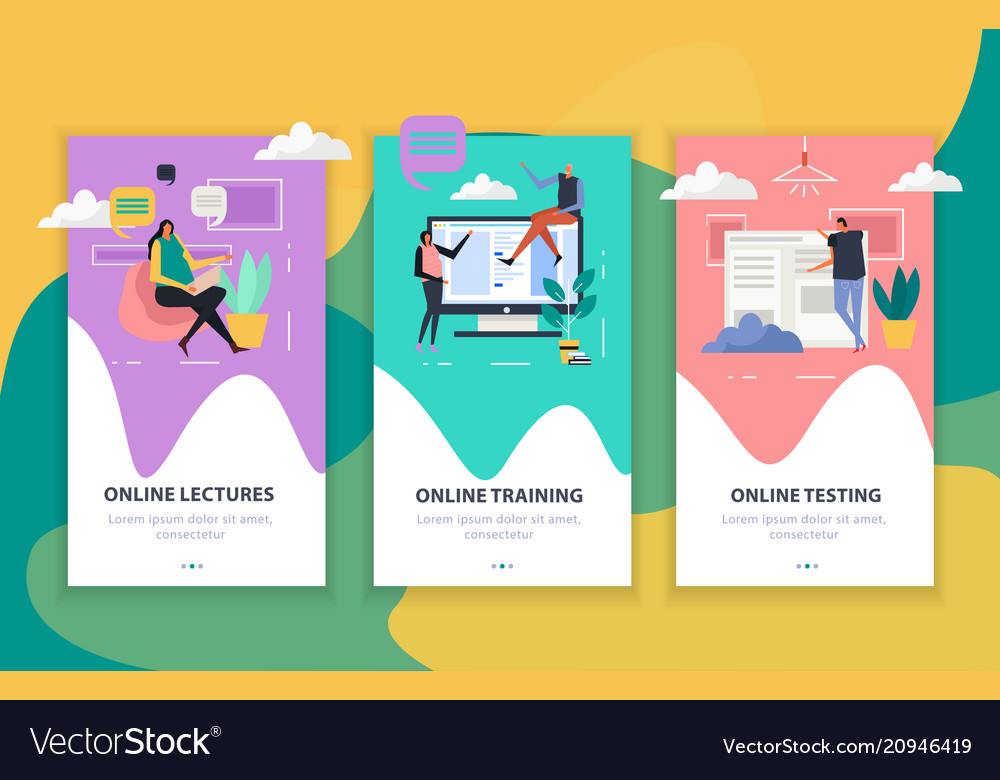Online Education Flat Vertical Banners Royalty Free Vector