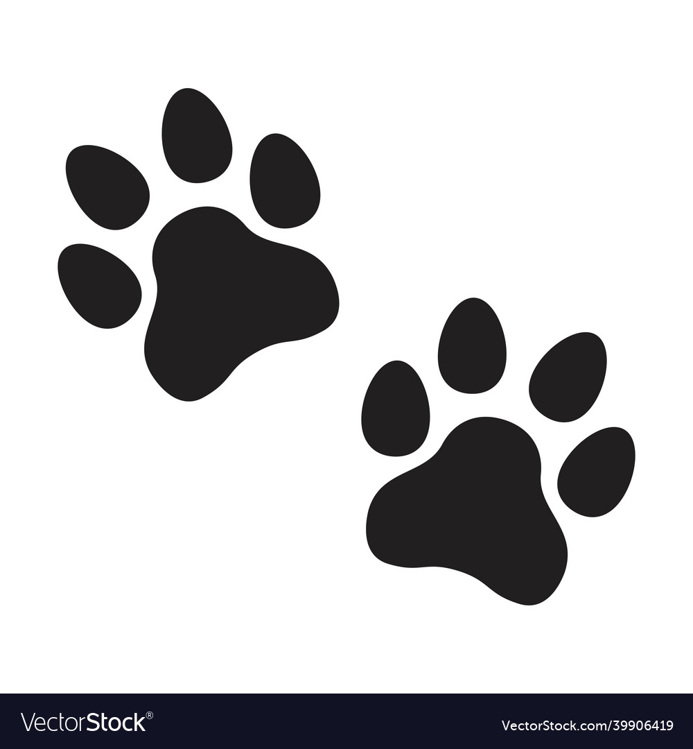 Paw print icon cat and dog footprint symbol vector image Paw print icon cat and dog footprint symbol
