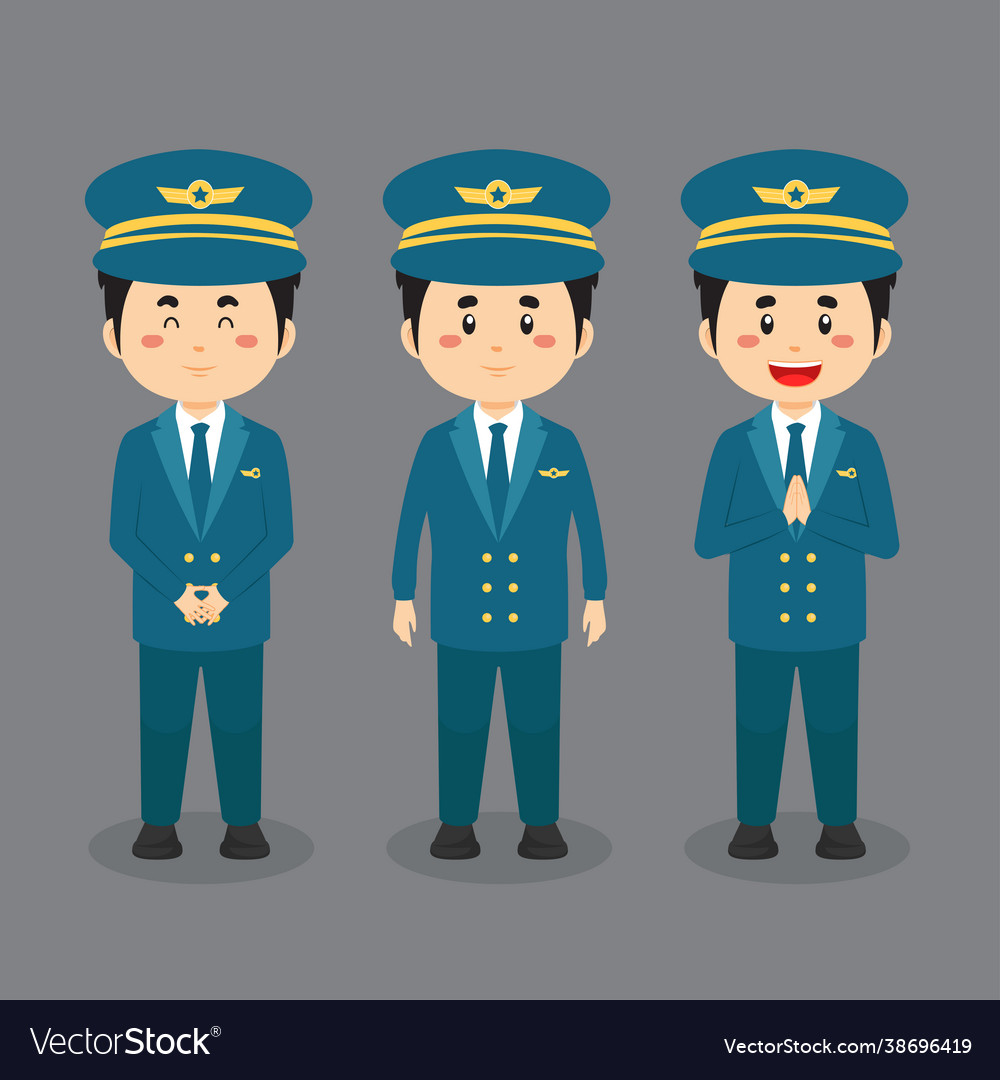 Pilot character with various expression