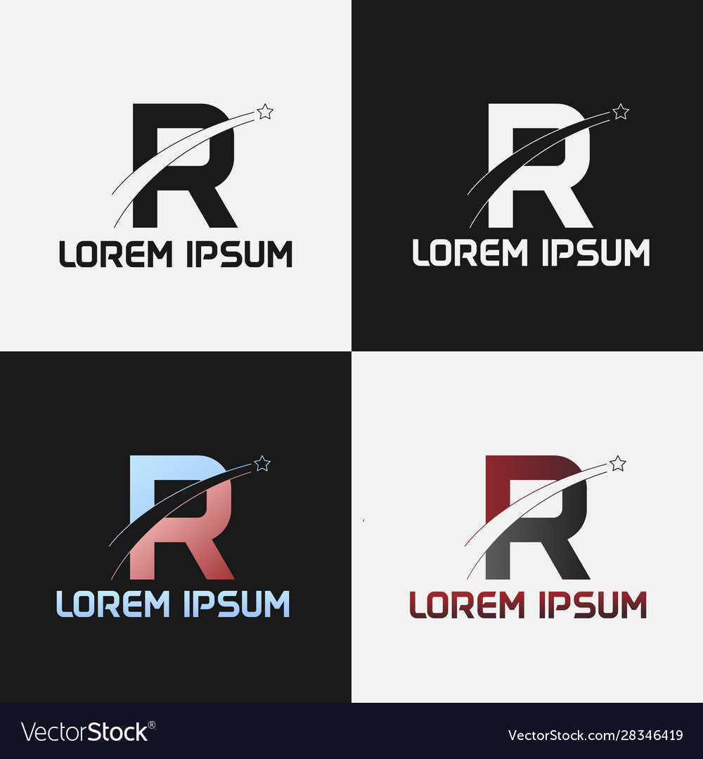 R Initial with Road and Star
