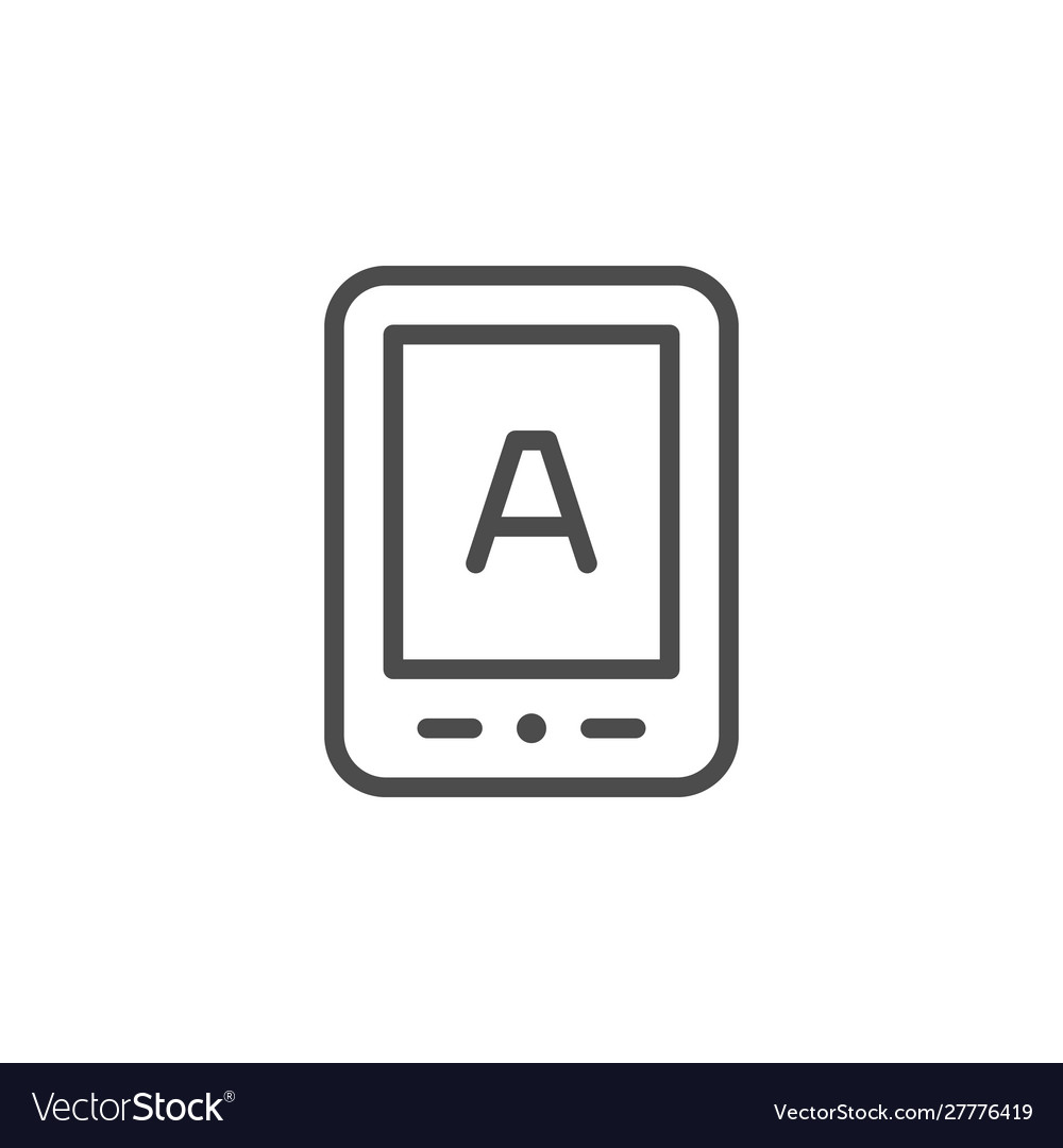 Reader device line outline icon Royalty Free Vector Image