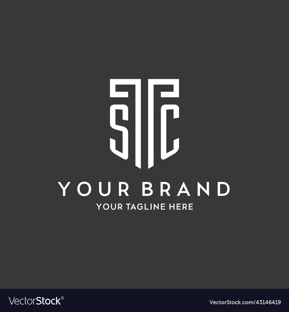 Monogramm-Vornamen mit Schildformsymbol vector image Monogramm-Vornamen mit Schildformsymbol