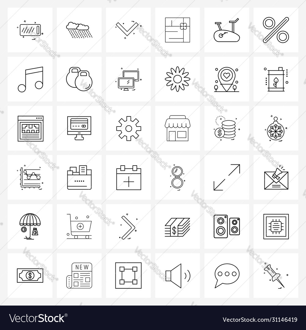Set 36 simple line icons cycle new cloud