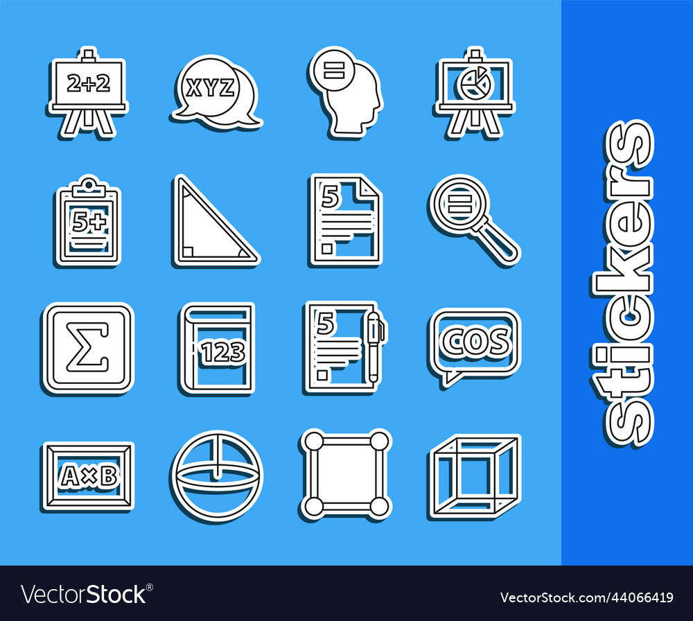 Set line function mathematical symbol tablet vector image Set line function mathematical symbol tablet