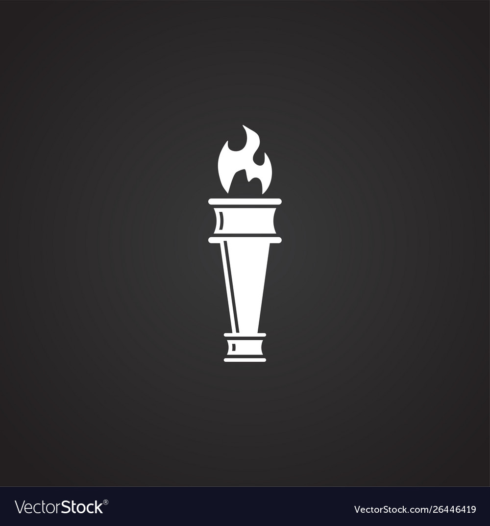 Torch icon on background for graphic and web vector image Torch icon on background for graphic and web