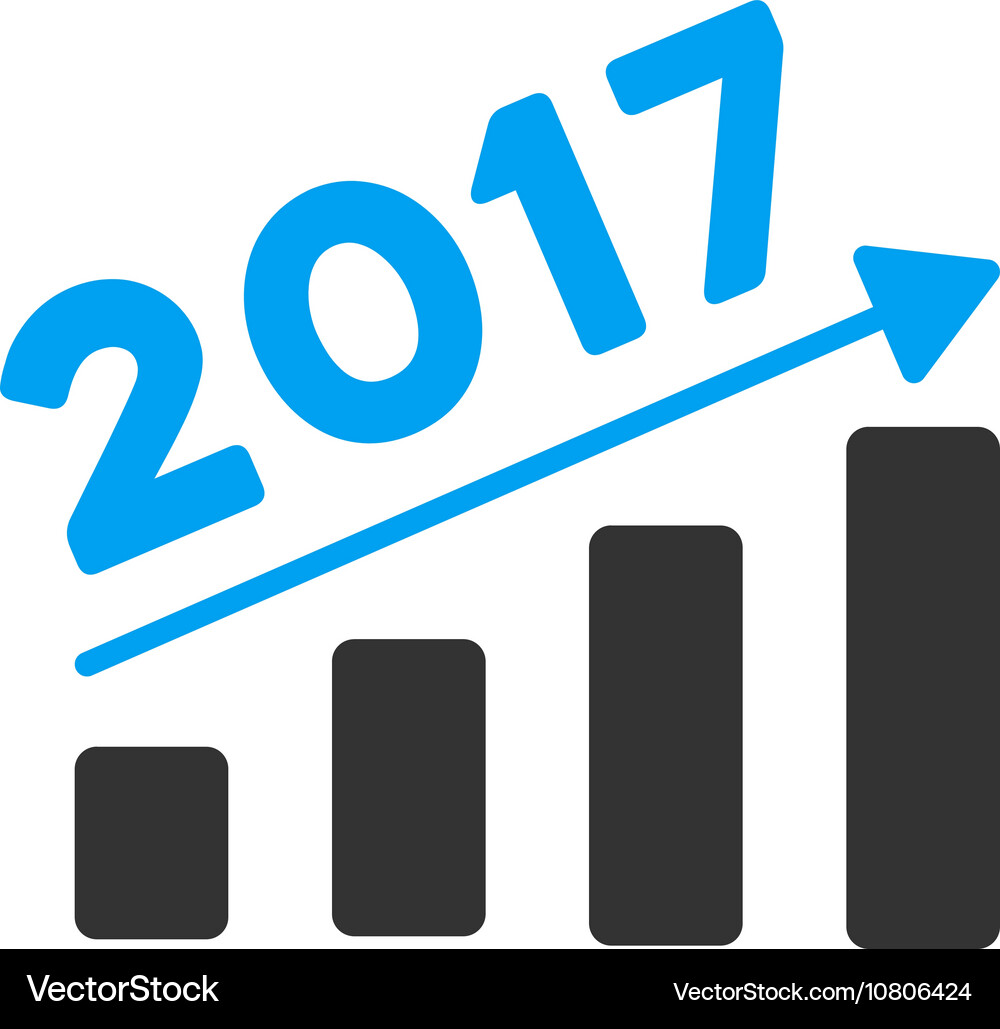 2017 chart trend flat icon Royalty Free Vector Image