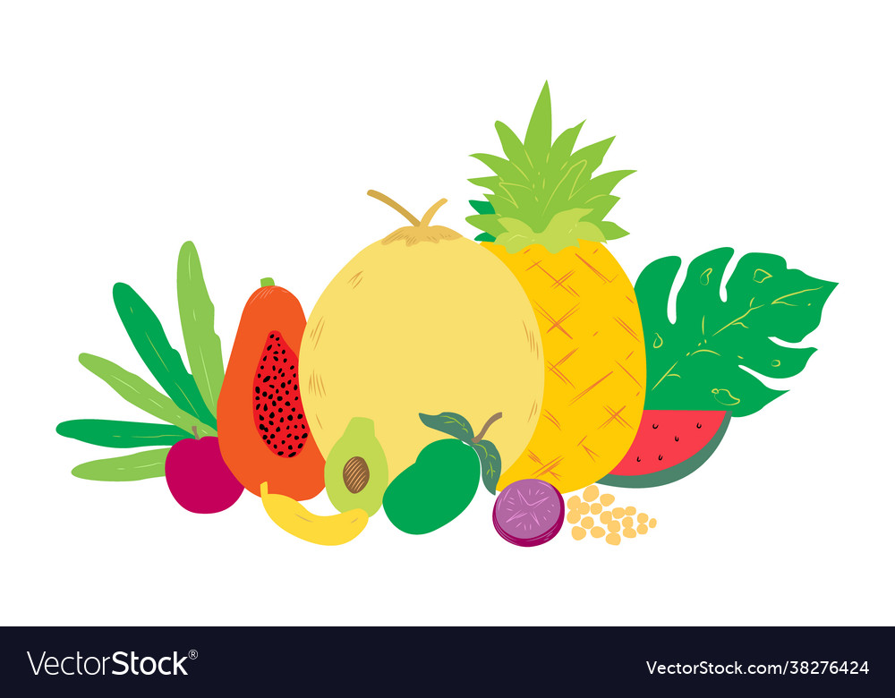 A tropical fresh fruits