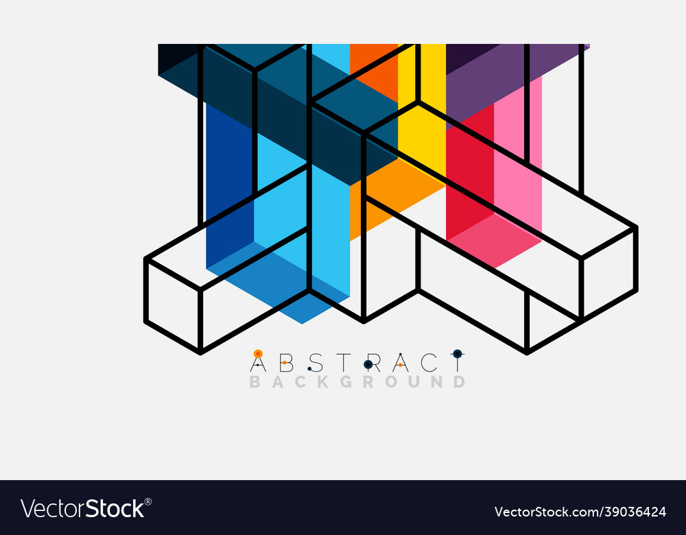 Abstract background 3d cubes cubic elements vector image Abstract background 3d cubes cubic elements