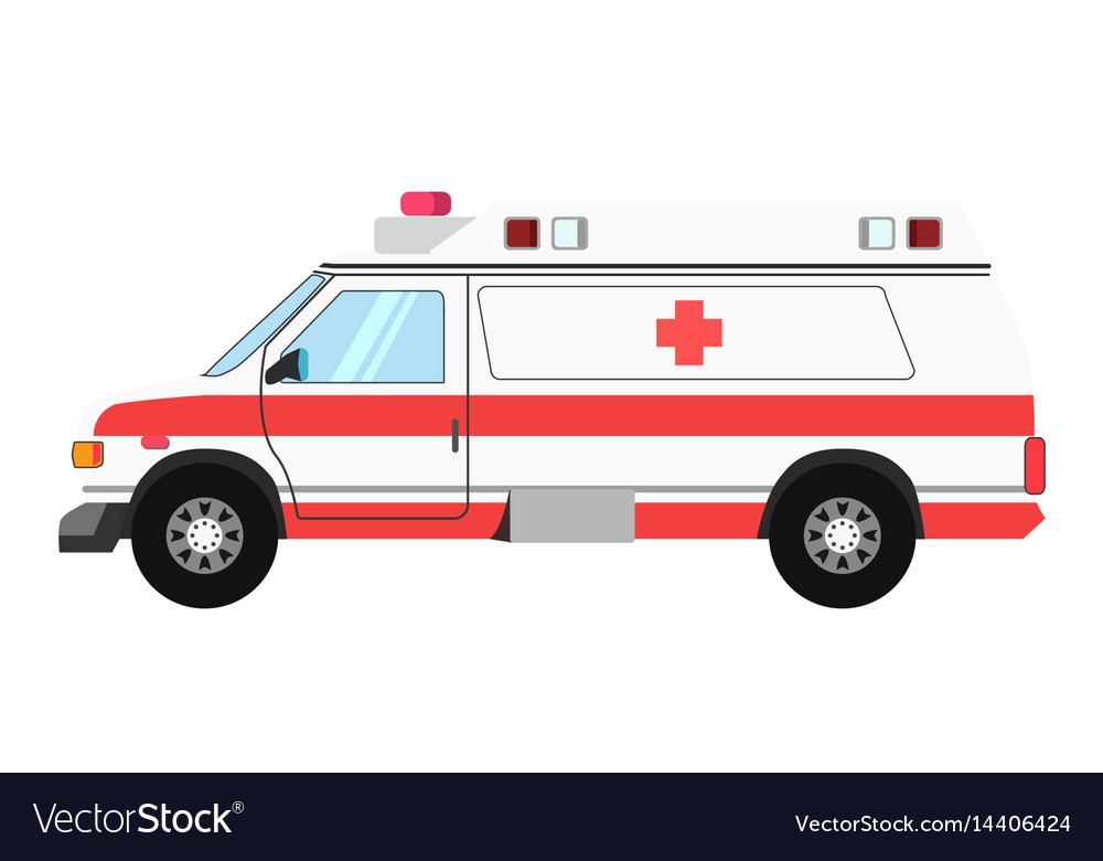 Ambulance colorful mean of transportation isolated