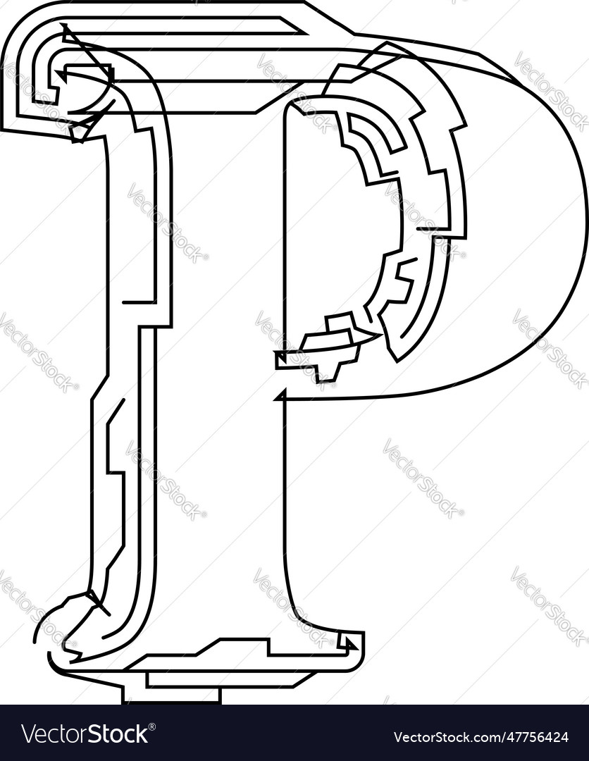 Architectural project font technical draw style vector image Architectural project font technical draw style