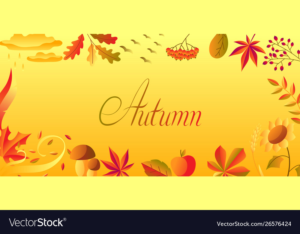 Background with stylized autumn items Vector Image Background with stylized autumn items