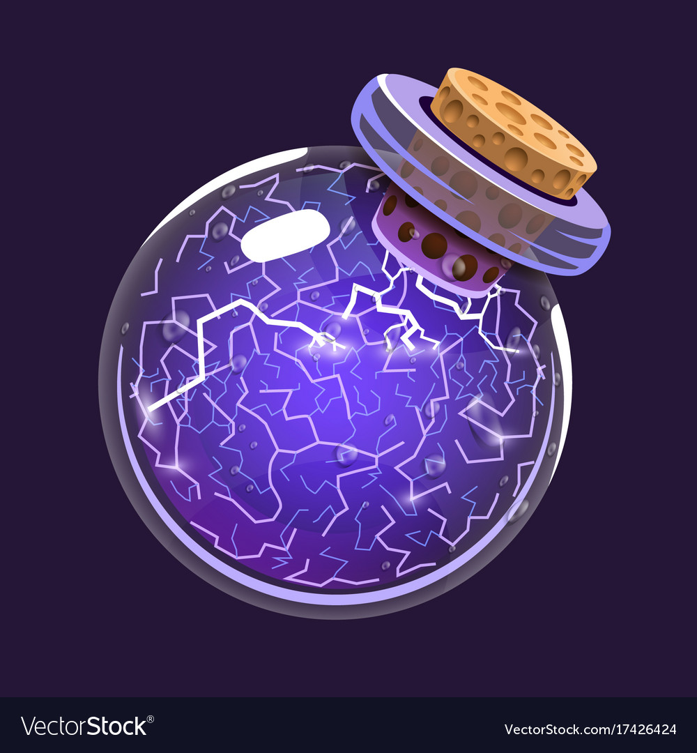 Bottle electricity game icon magic elixir Vector Image