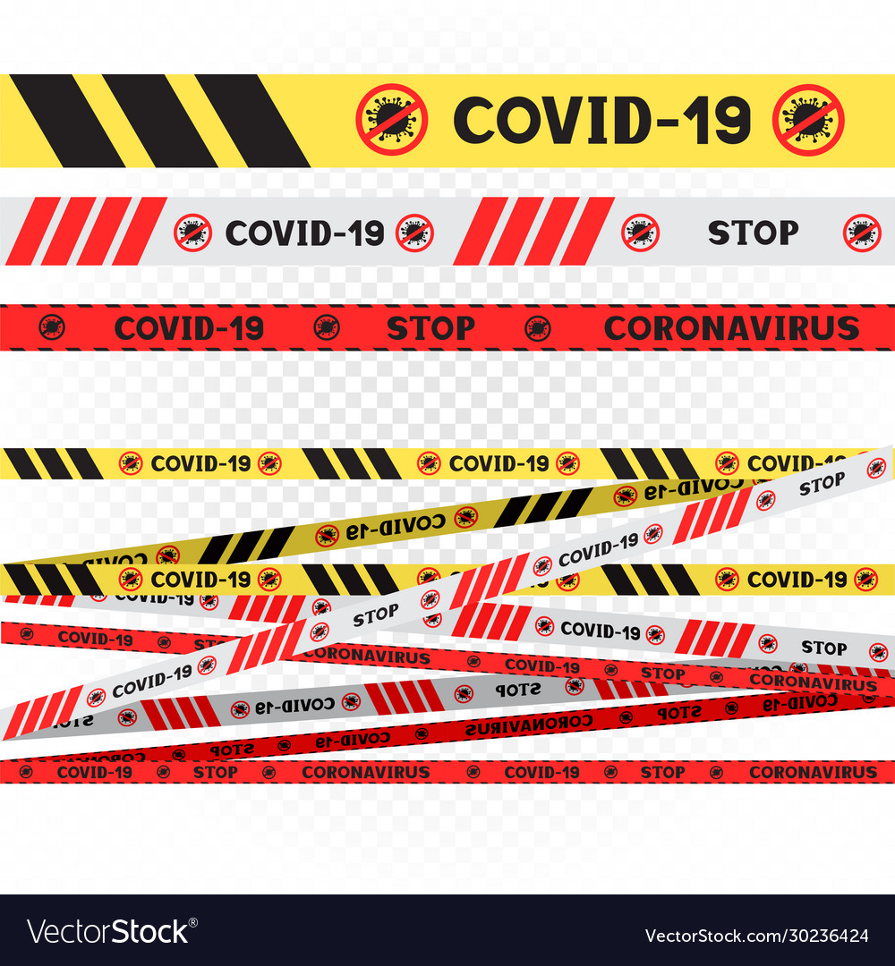 Coronavirus covid19-19 do not cross line vector image Coronavirus covid19-19 do not cross line