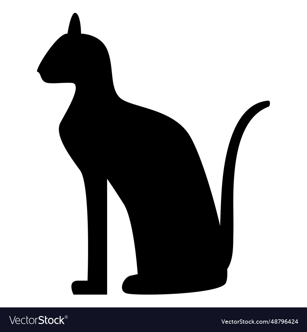 Black cat icon flat Royalty Free Vector Image - VectorStock