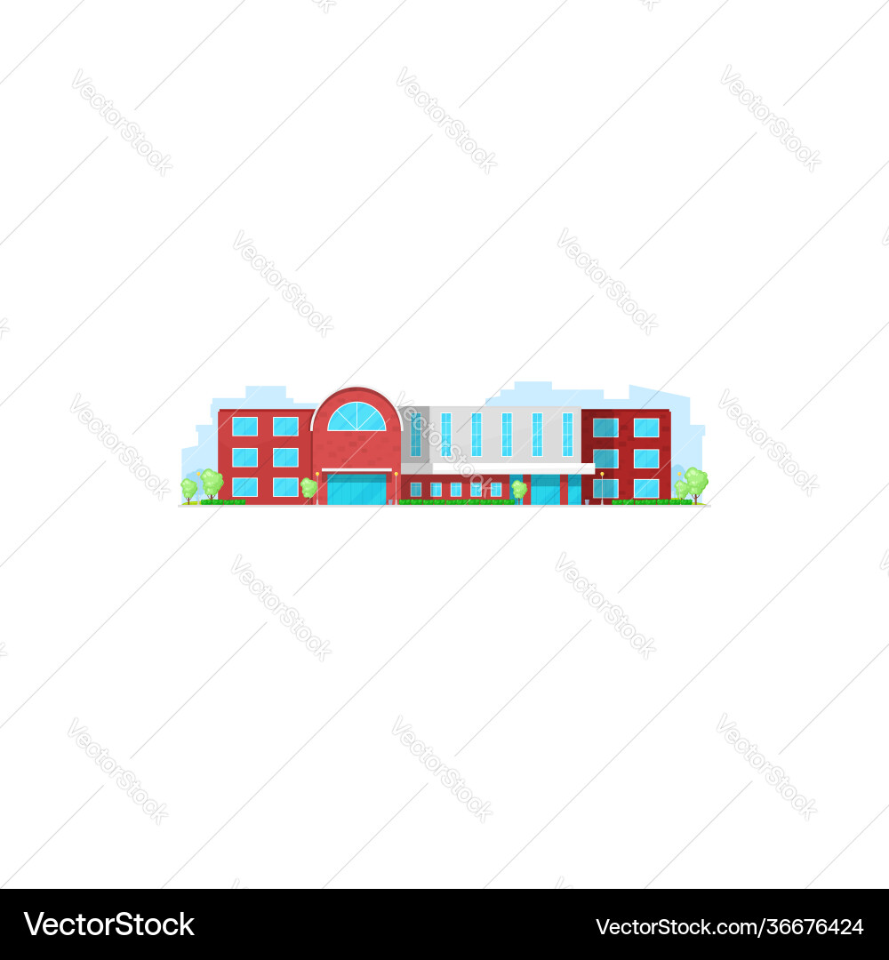 Facade governmental building municipal house icon Vector Image