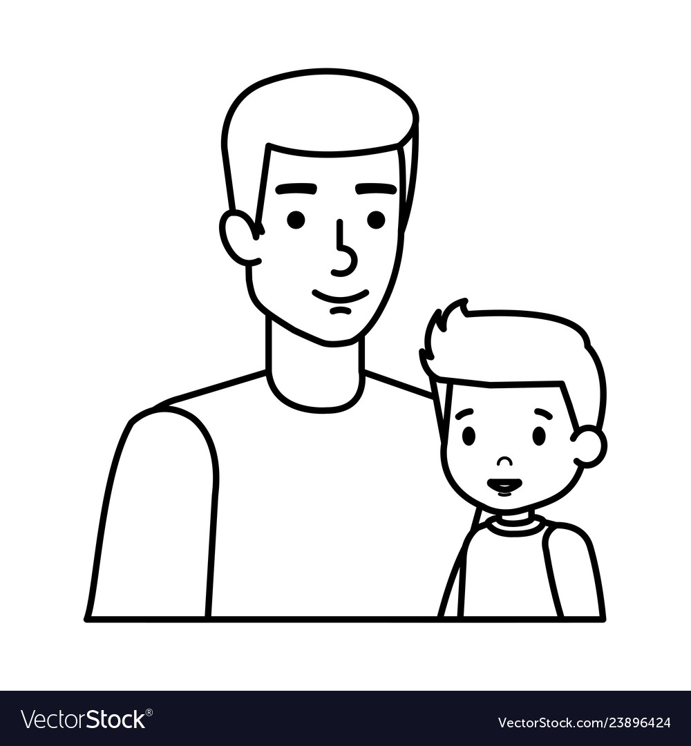 Father with son characters Royalty Free Vector Image