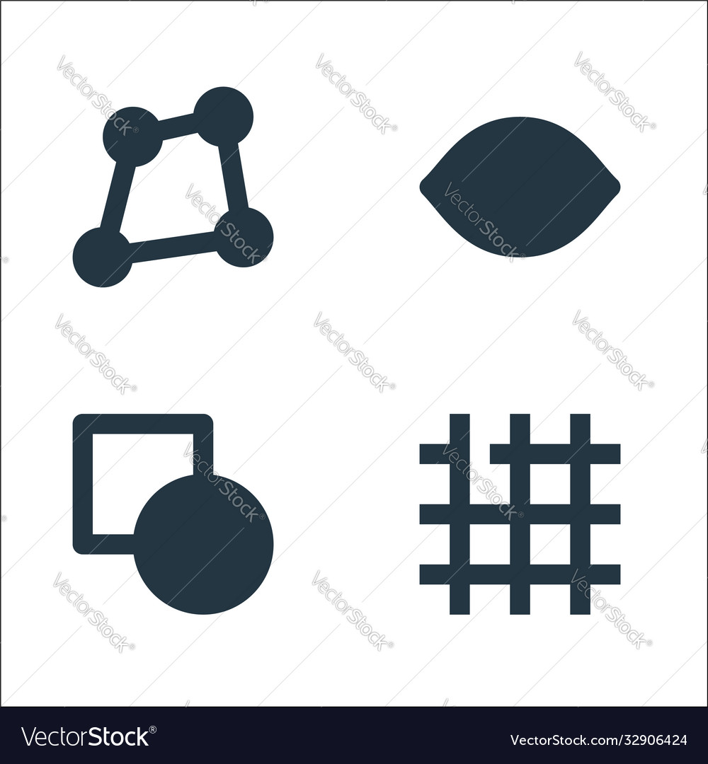Graphic design line icons linear set quality