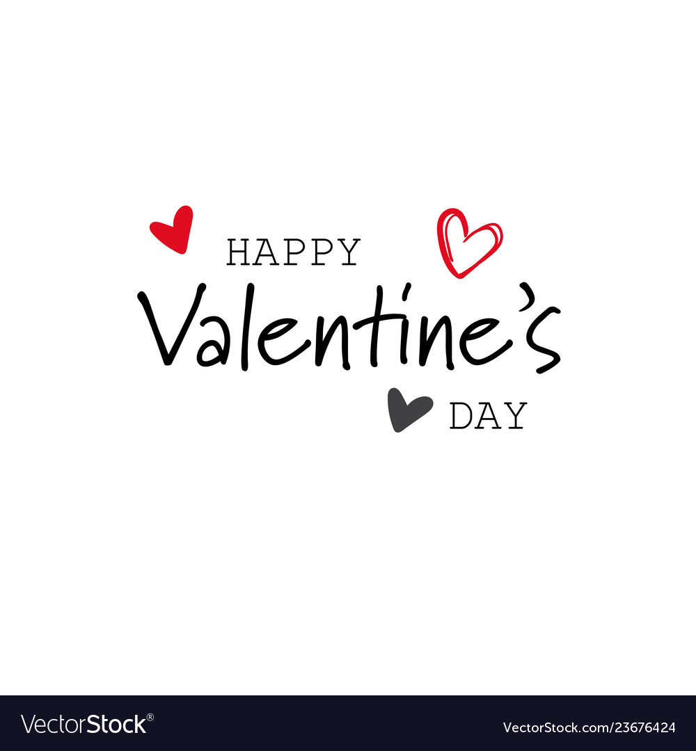 Happy valentines day concept holiday typography Vector Image