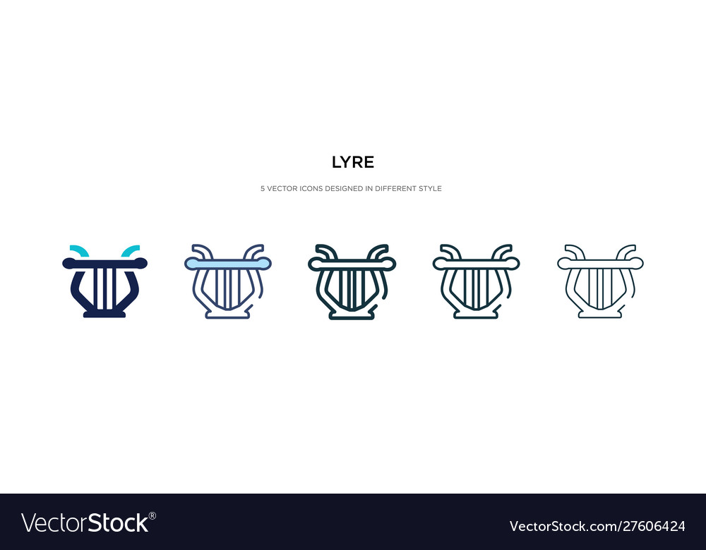 Lyre icon in different style two colored Vector Image Lyre icon in different style two colored