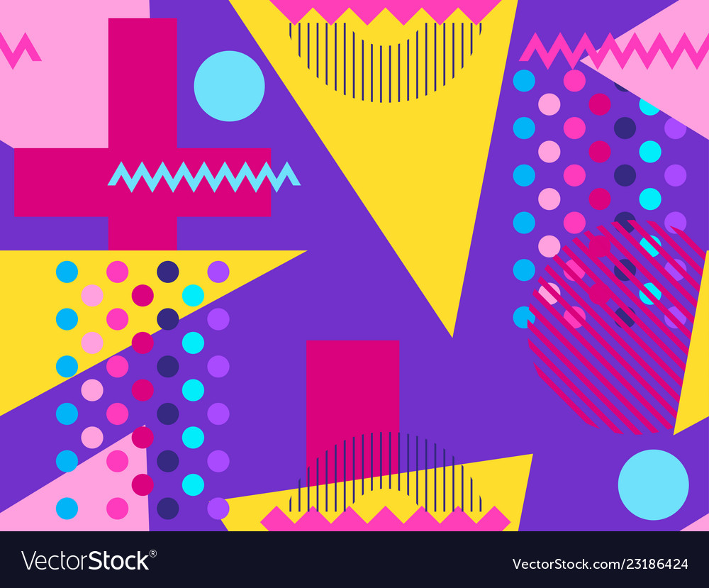 Memphis seamless pattern geometric elements