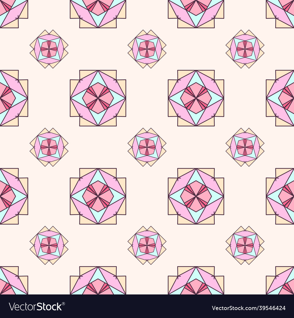 Multicolored ornamental object seamless repeat vector image Multicolored ornamental object seamless repeat