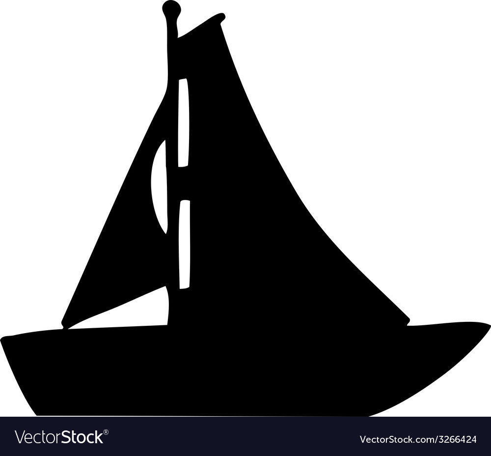 Sailboat silhouette Royalty Free Vector Image - VectorStock