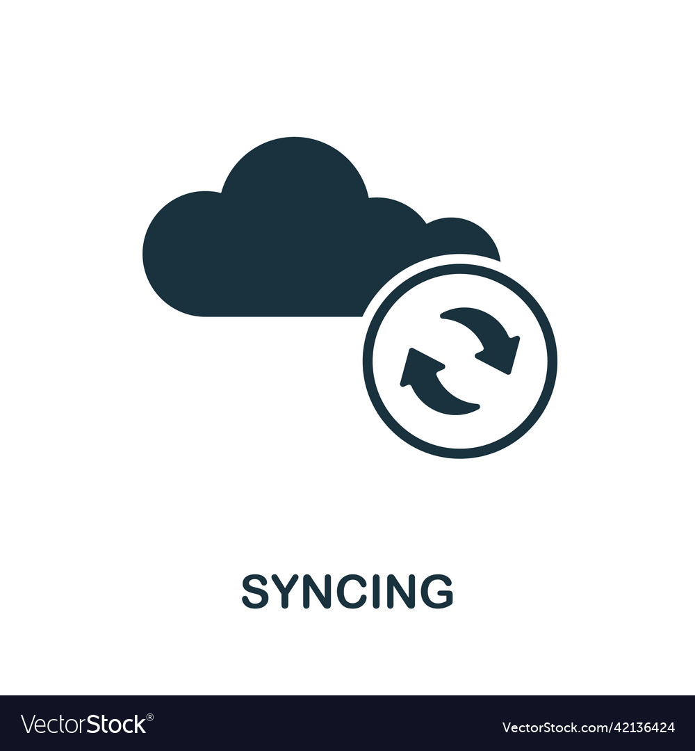 Syncing flat icon colored element sign from