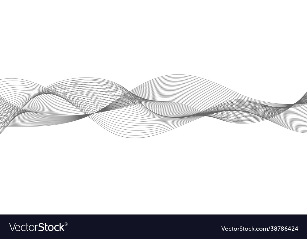 Undulate wave lines fractal frequency sound waves vector image Undulate wave lines fractal frequency sound waves