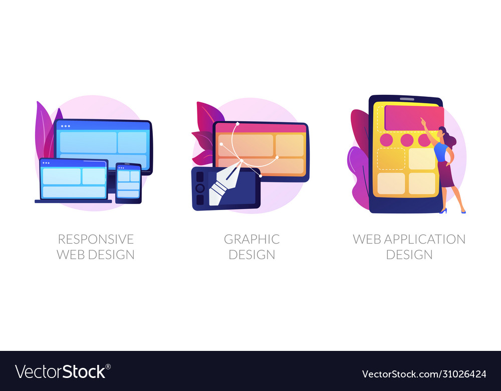 Web development concept metaphors vector image Web development concept metaphors
