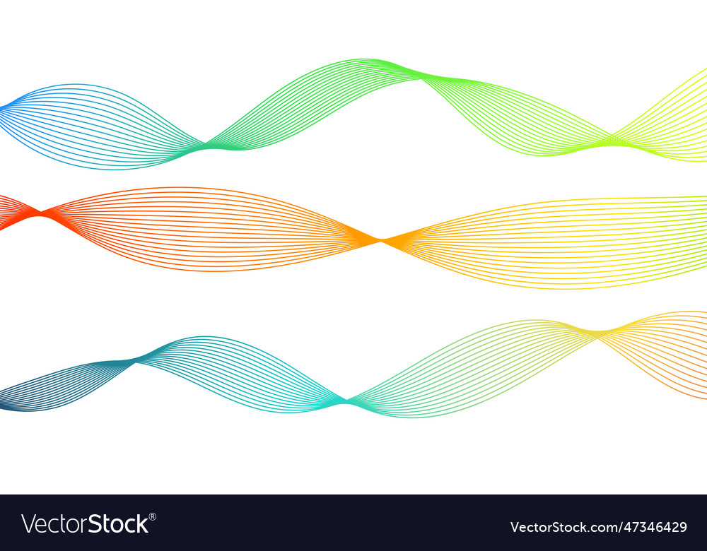 Abstract colorful set of wave lines elements vector image Abstract colorful set of wave lines elements