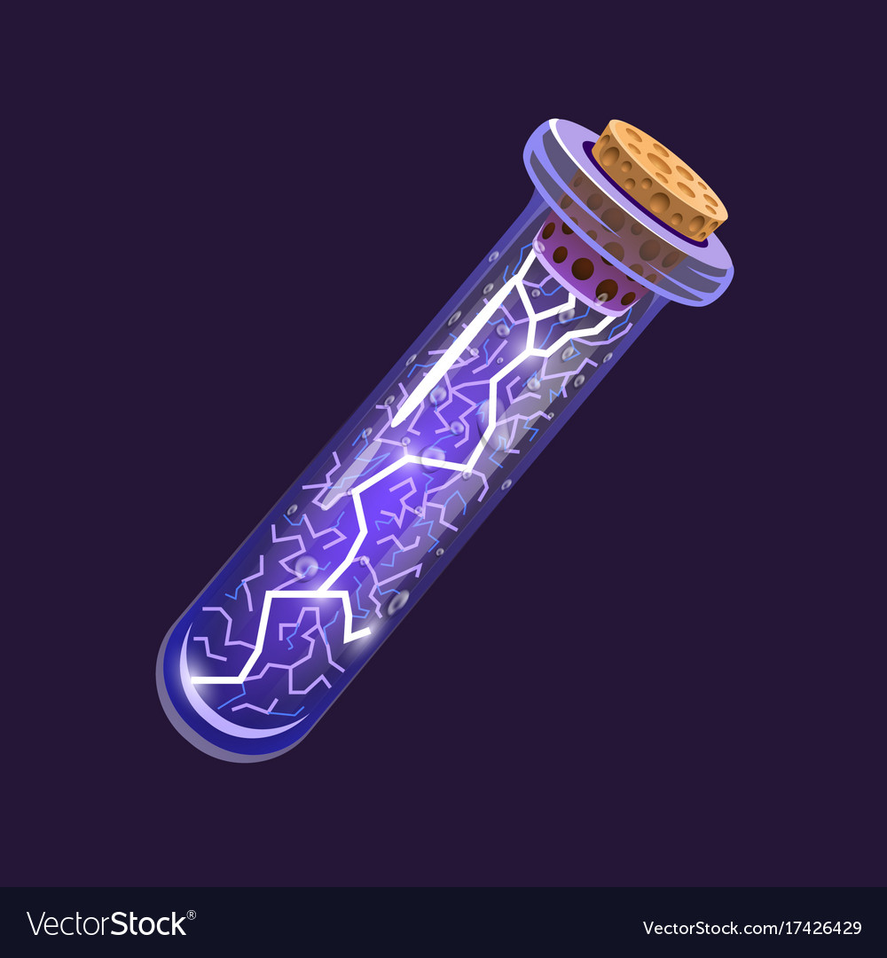Bottle of electricitygame icon of magic elixir Vector Image