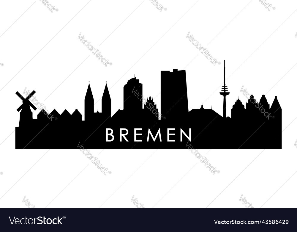 Bremen skyline silhouette black city